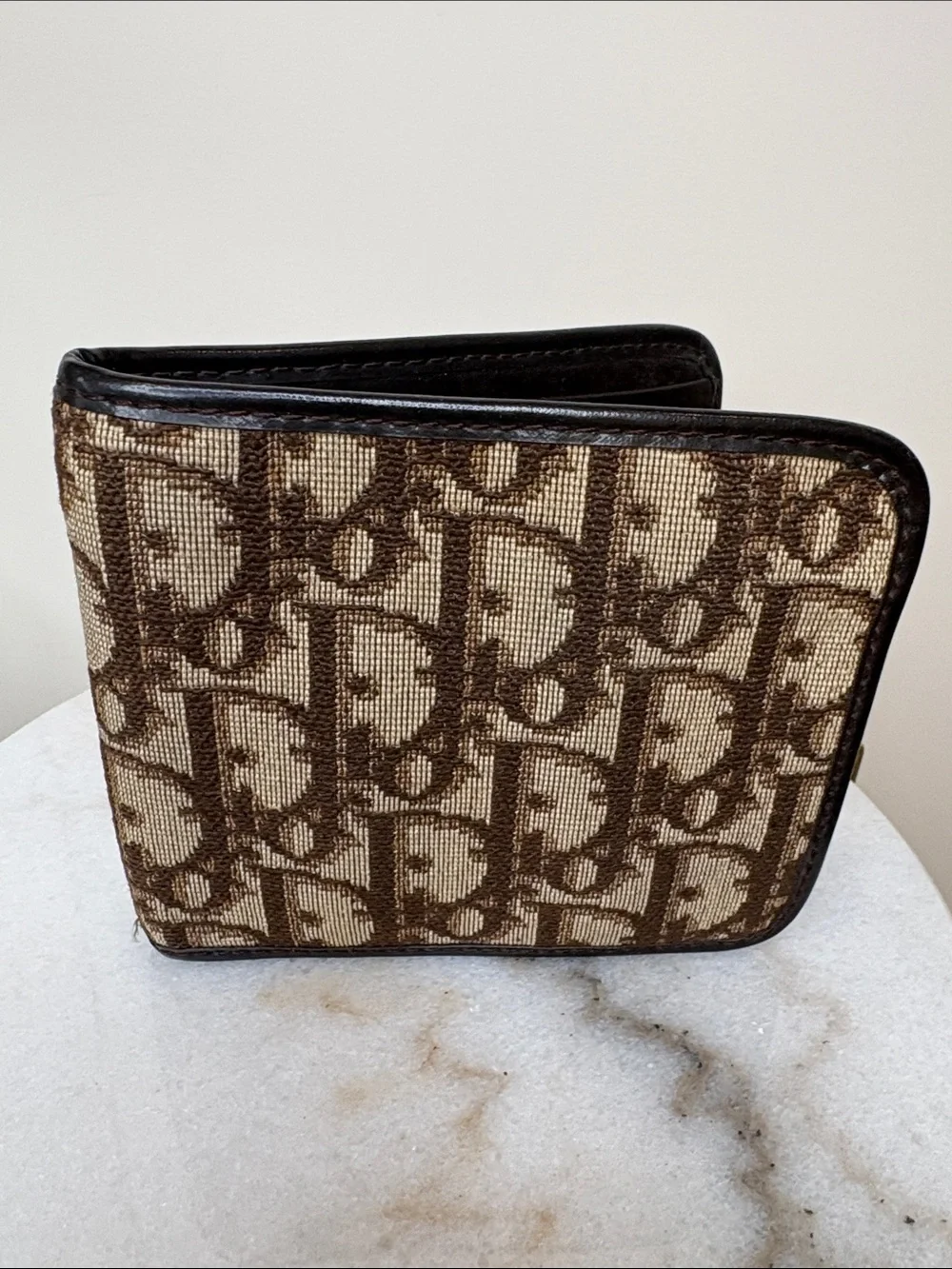Christian Dior vintage brown wallet Trotter Oblique print